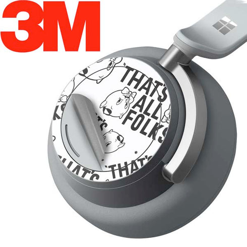 Looney Tunes Porky Pig Black and White Surface Headphones Skin